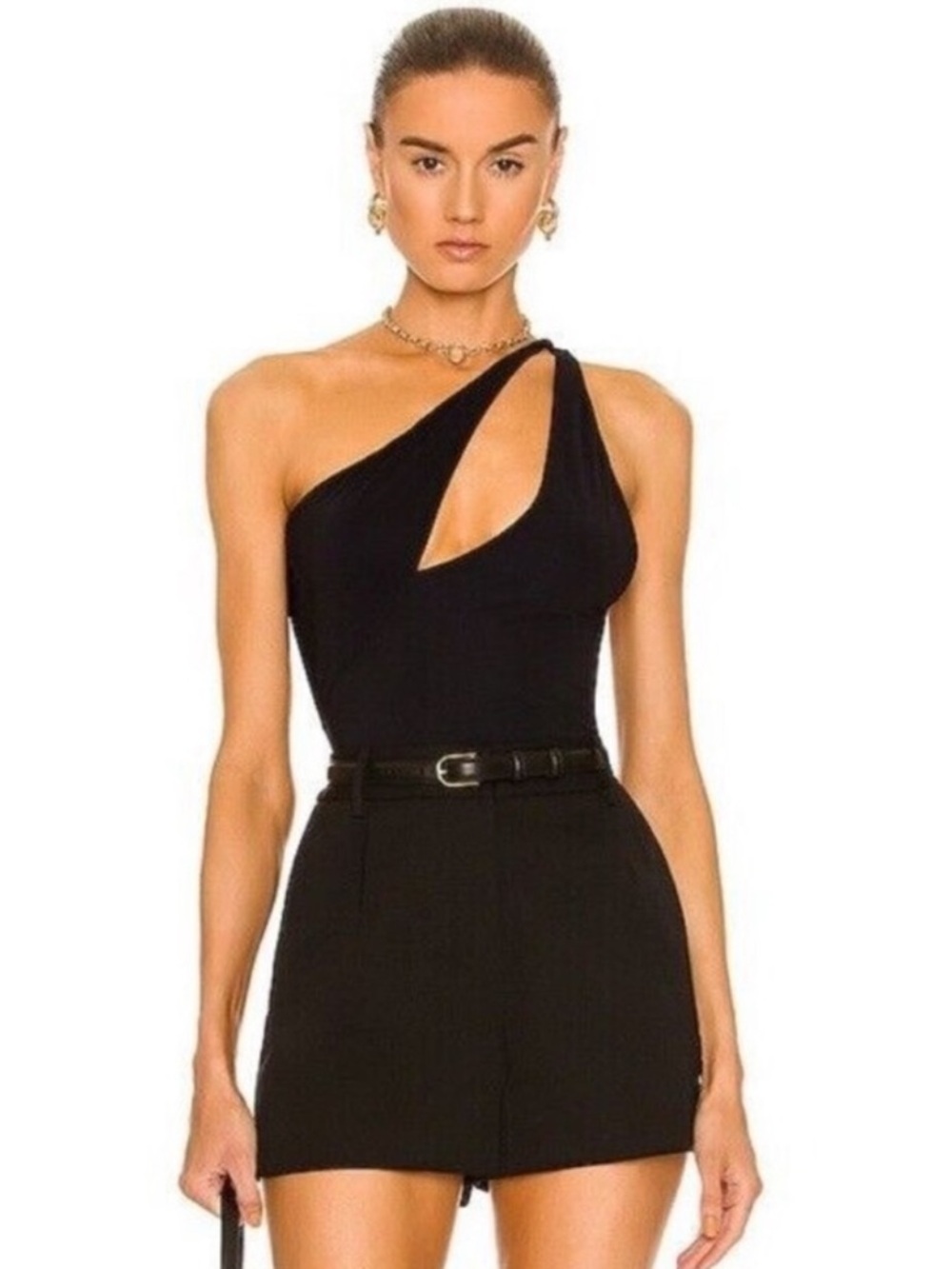 ALIX NYC Black Page Cutout Sexy Bodysuit size Medium